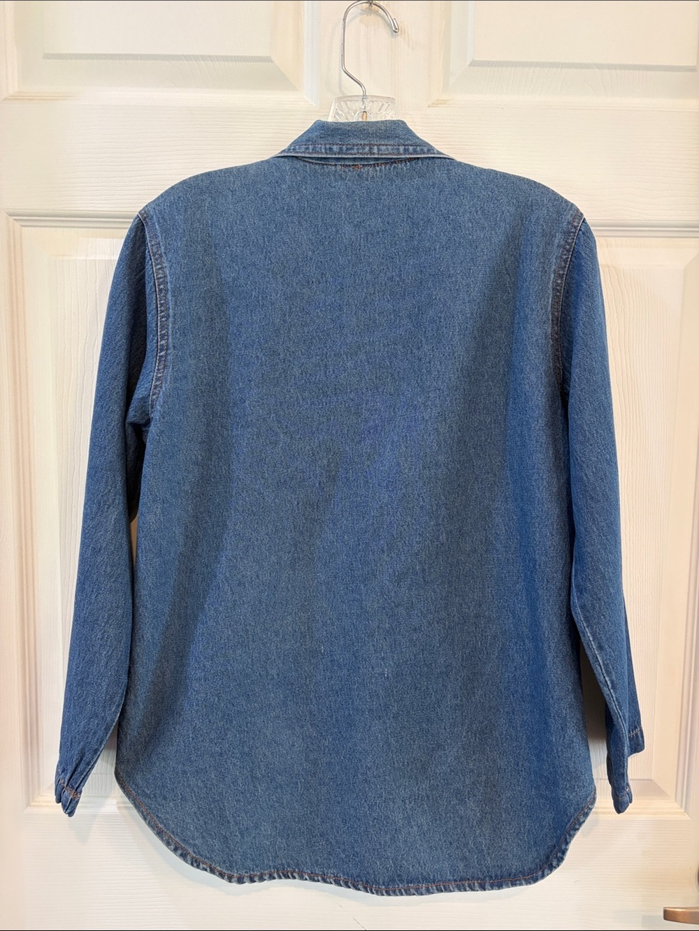 Lexi Embellished Denim Button-Down Shirt Jacket - Blue - Picture 8 of 8